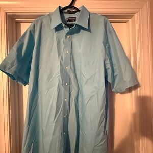 Stafford Men's Light Blue Casual Button Down Shirt